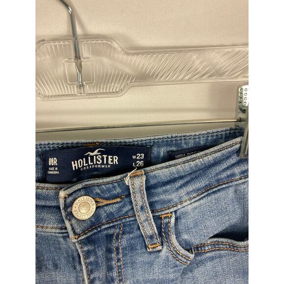 Hollister High Rise Slim Straight Distressed Jean Size 00R - Picture 4 of 5